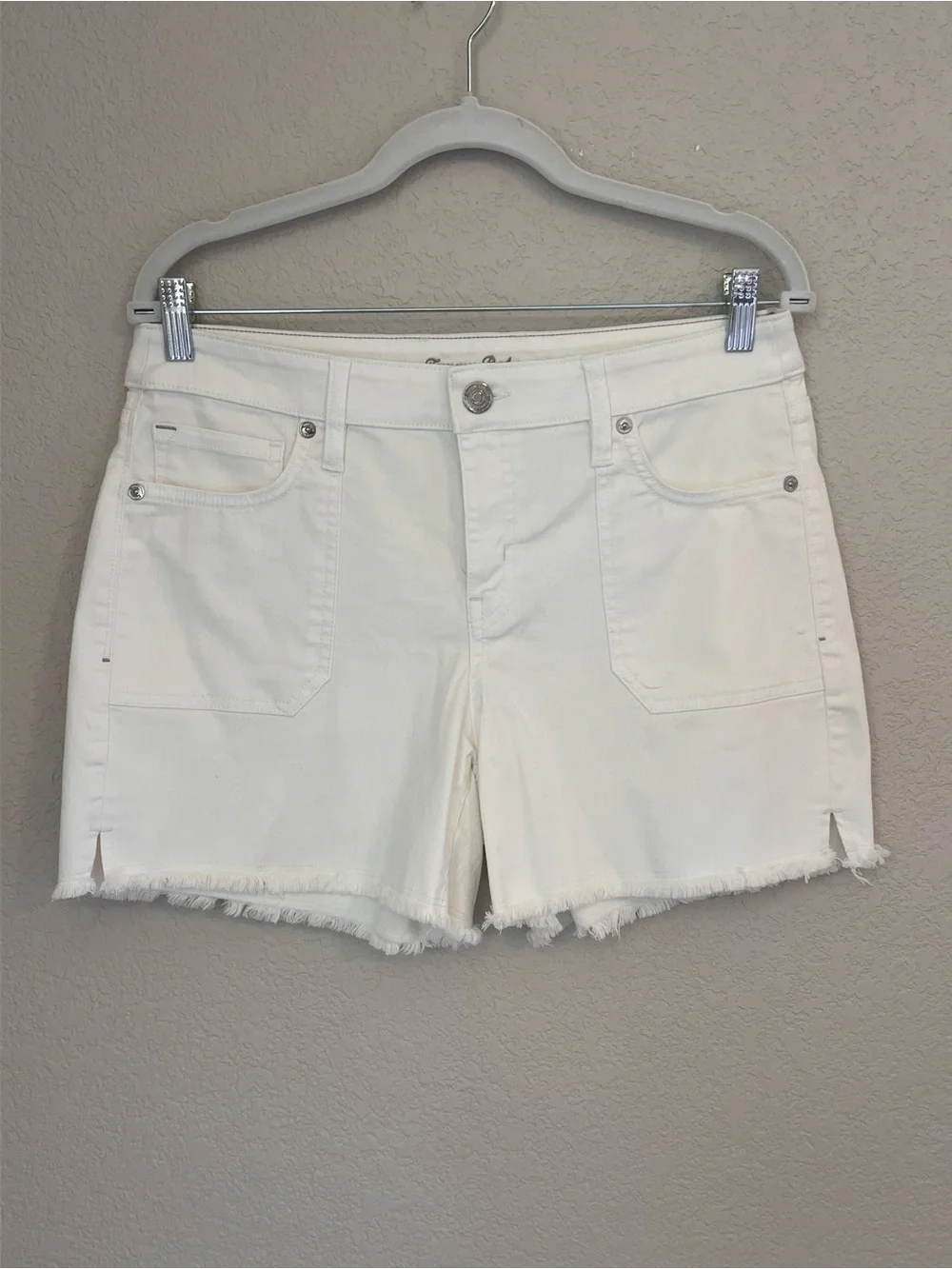 Tommy Bahama White Denim Frayed Hem Shorts